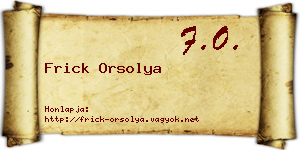 Frick Orsolya névjegykártya